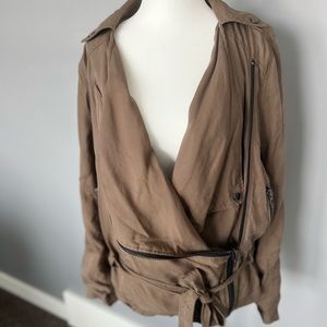 Like new Moto Jacket - green / grey